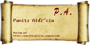 Panitz Alícia névjegykártya